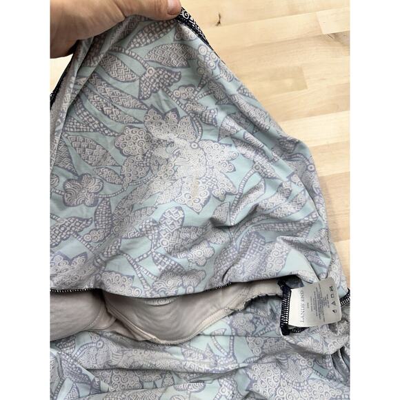 Lands Ends Women 2 Piece Tankini Swimsuit Set Size 24W Blue Floral Paisley - Picture 4 of 8